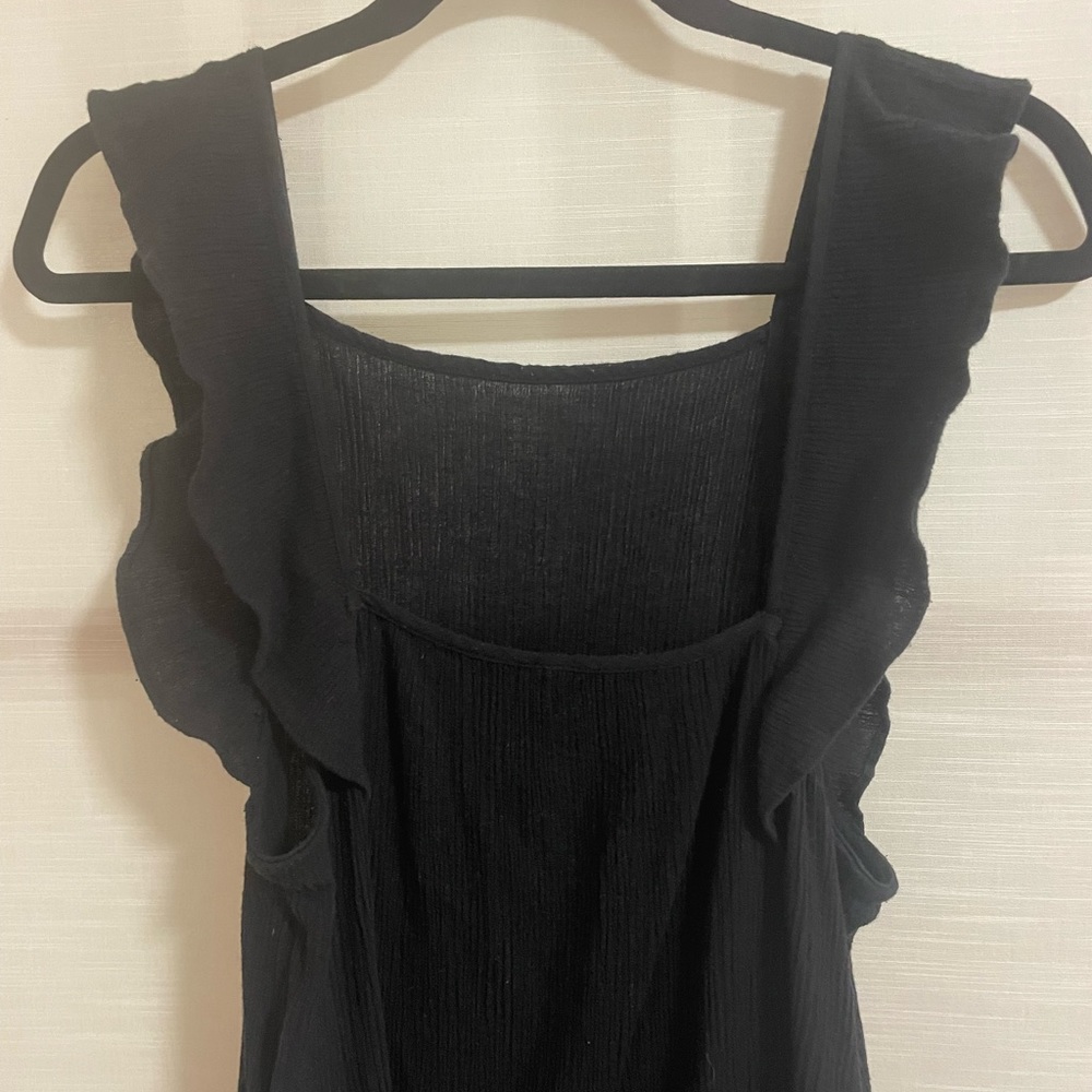 Free People Caught In Motion Gauze Tiered Maxi Dress | Black Size S - Picture 3 of 5